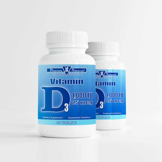 Vitamin D3 1,000 IU (25 mcg), 2 x (60 Tablets)