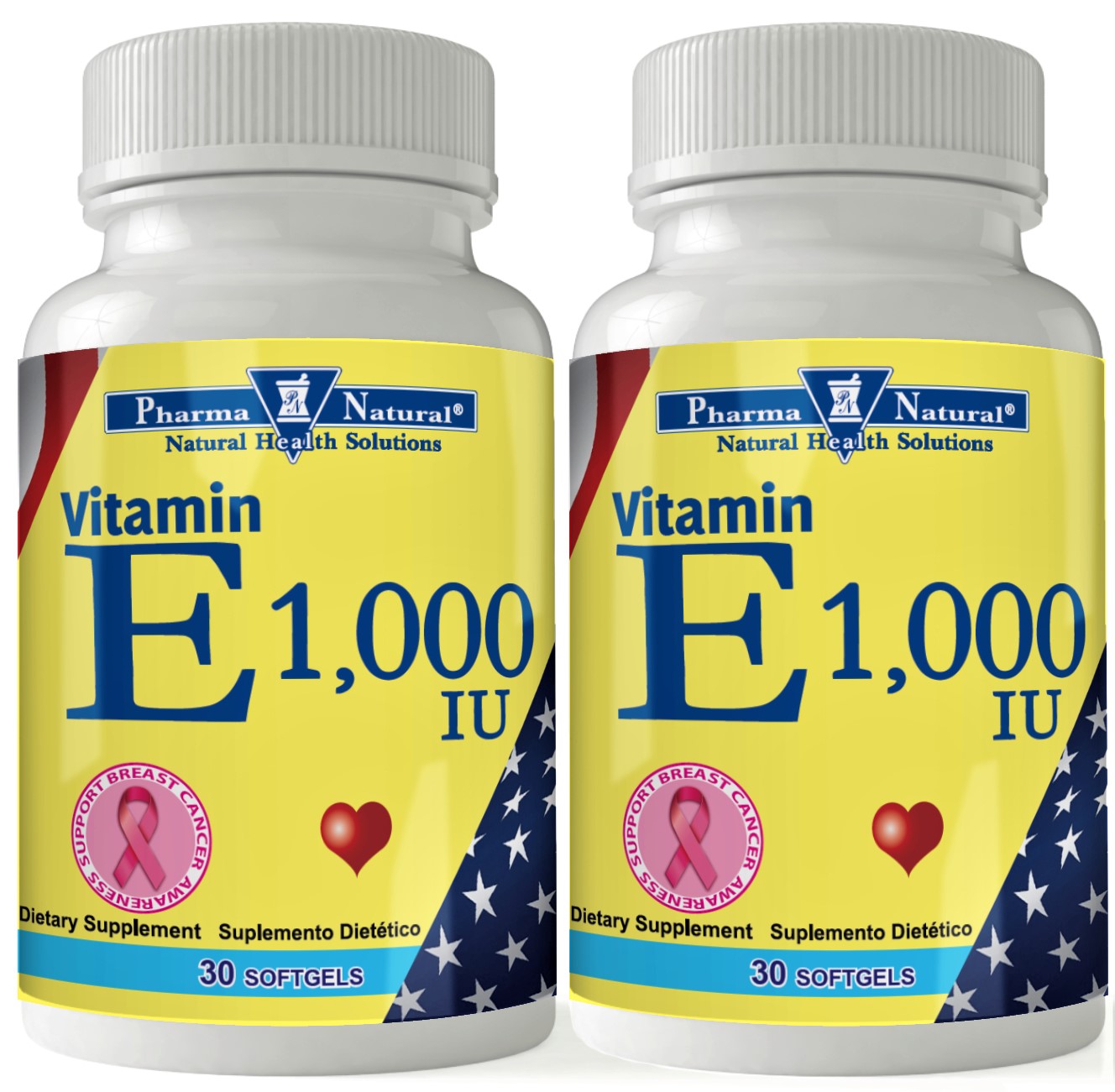 overschreden zak telegram Vitamin E 1,000 IU, 2 x (30 Softgels) - Pharma Natural