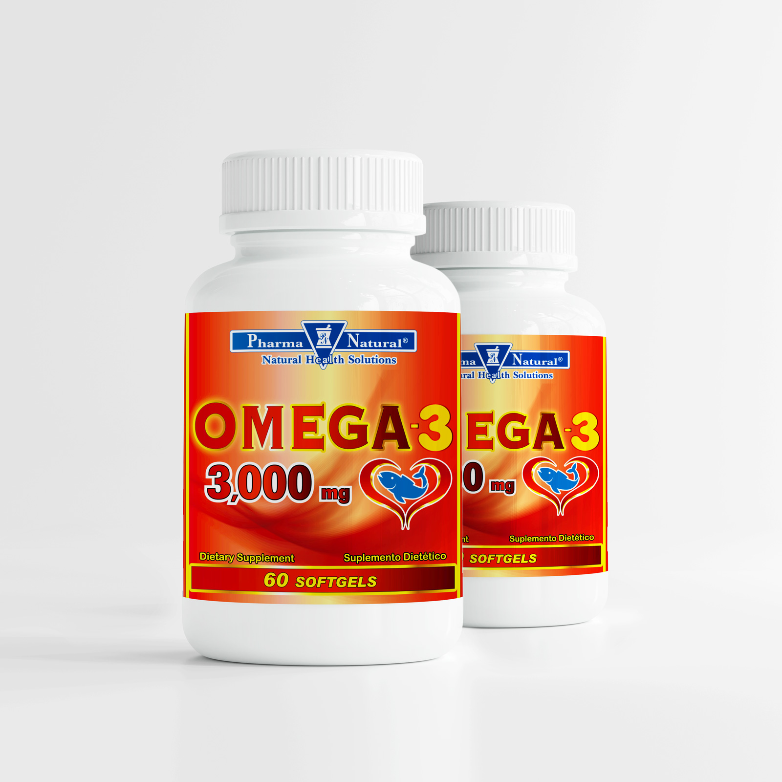 Mompelen Chaise longue labyrint Omega-3 3,000 mg, 2 x (60 Softgels) - Pharma Natural