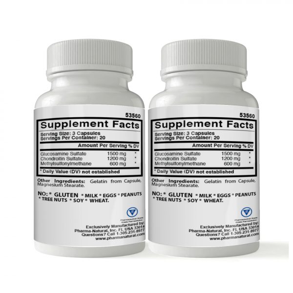 Glucosamine & Chondroitin + MSM, 2 x (60 Capsules)